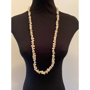 Long Natural Seashell Necklace Bohemian Beach Vacation Statement Jewelry